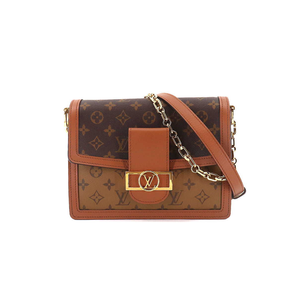 Louis Vuitton Monogram Reverse Dauphine MM 2way Shoulder Bag Brown