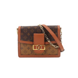 Louis Vuitton Monogram Reverse Dauphine MM 2way Shoulder Bag Brown