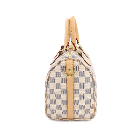 Louis Vuitton Damier Azur Speedy Bandouliere 25 Hand Bag White