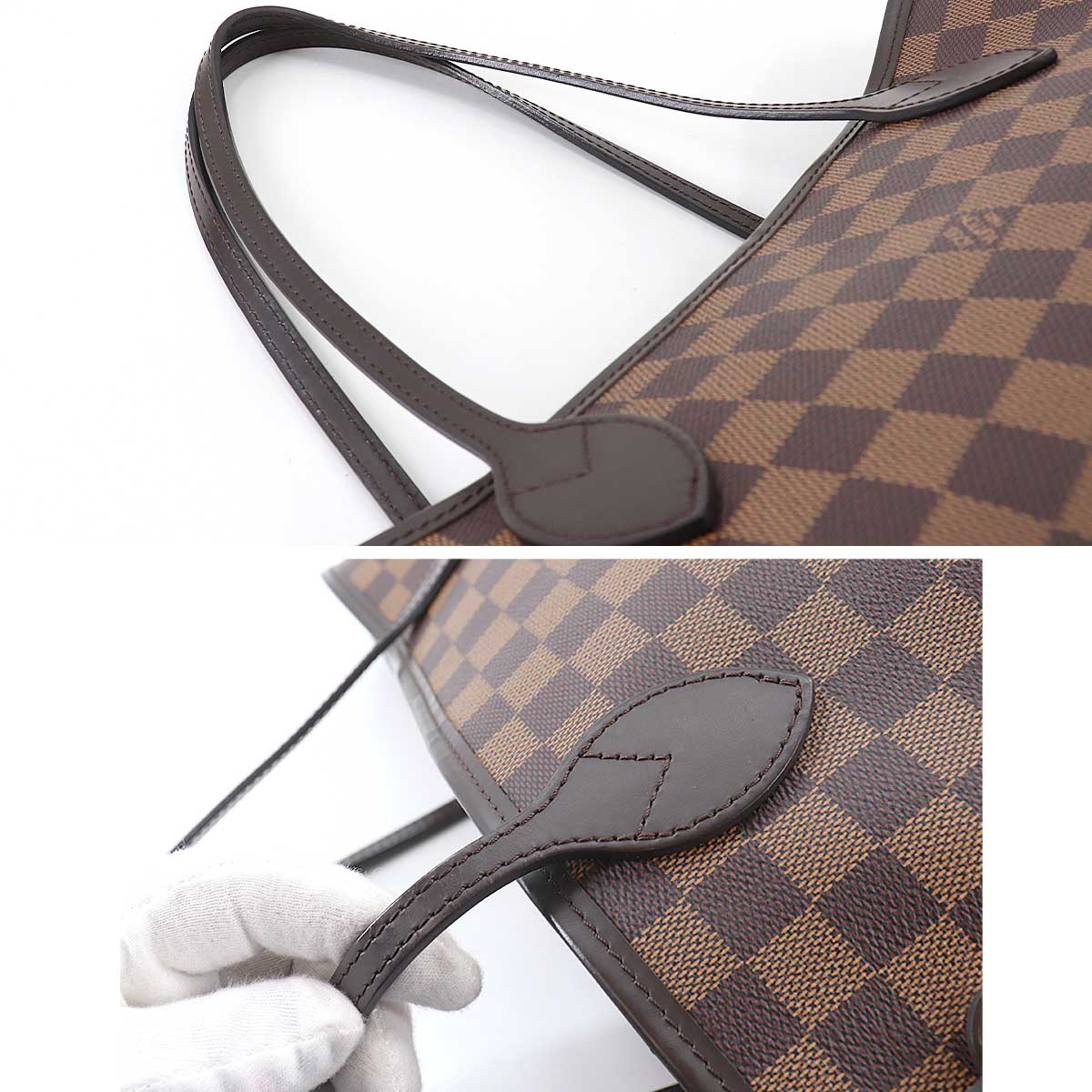 Louis Vuitton Damier Neverfull MM Tote Bag Ebene Cerise Brown