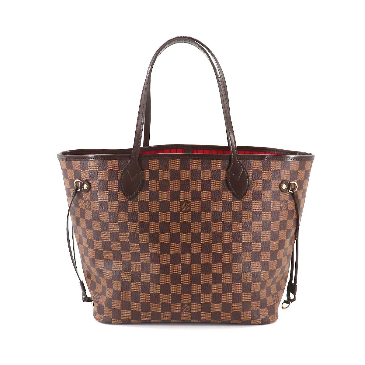 Louis Vuitton Damier Neverfull MM Tote Bag Ebene Cerise Brown