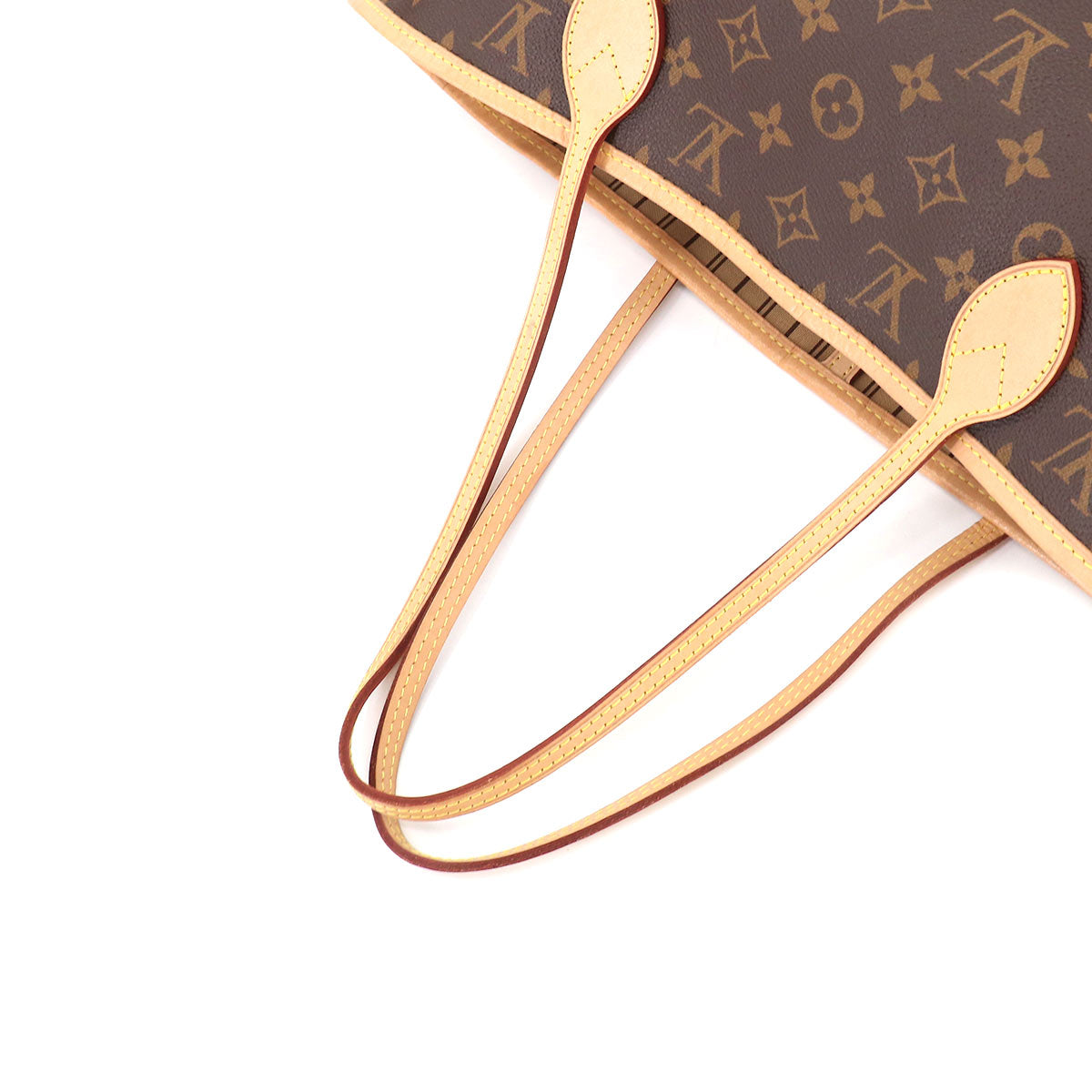 Louis Vuitton Monogram Neverfull MM Tote Bag Brown Beige