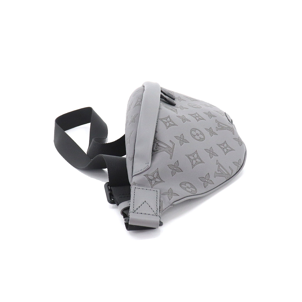 Louis Vuitton Monogram Shadow Discovery Bum Bag Leather Gray