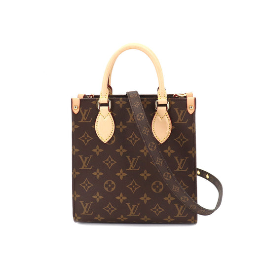 Louis Vuitton Monogram Sac Plat BB 2way Hand Shoulder Bag Brown