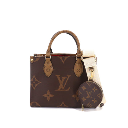 Louis Vuitton Giant Monogram Onthego PM 2way Hand Shoulder Bag Brown