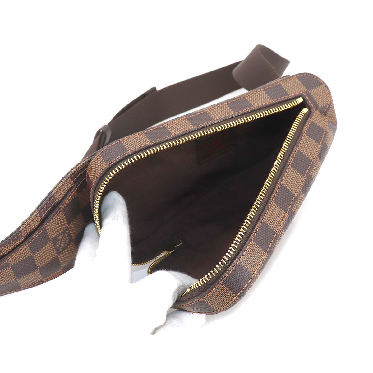 Louis Vuitton Damier Geronimos Body Bag Waist Pouch Ebene Brown