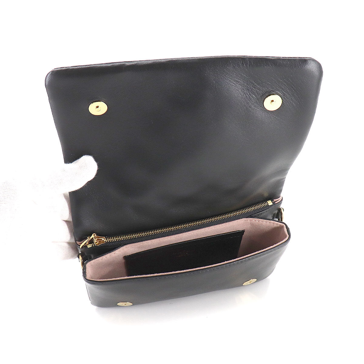Louis Vuitton Pochette Coussin 2way Shoulder Clutch Bag Leather Noir
