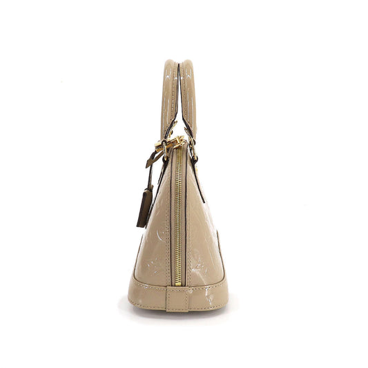 Louis Vuitton Vernis Alma BB 2way Hand Shoulder Bag Leather Dune