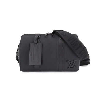 Louis Vuitton City Keepall Shoulder Bag Leather Black