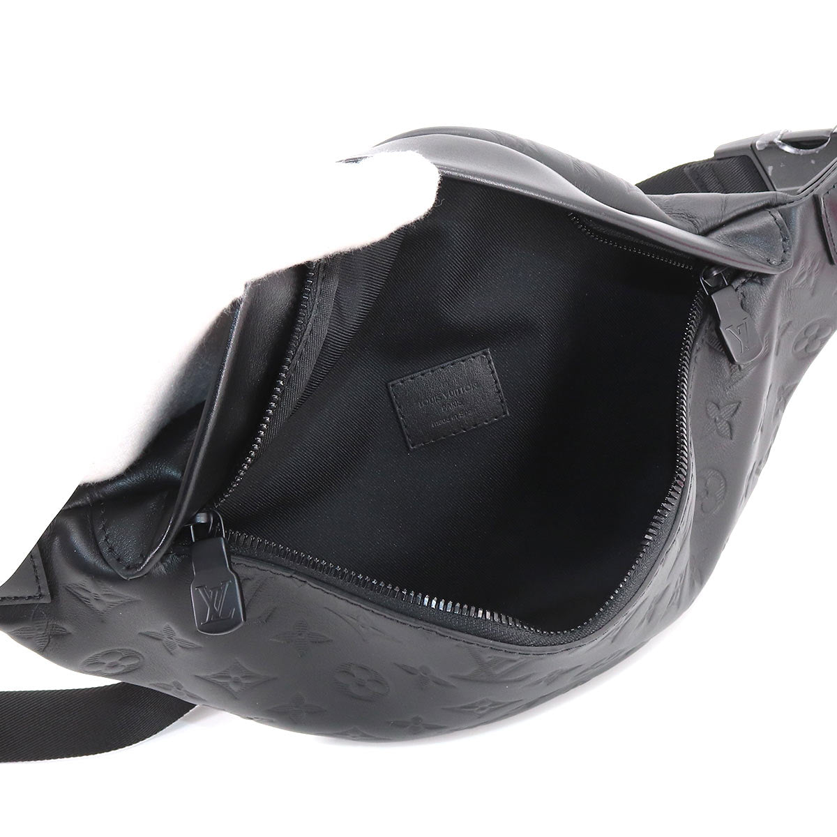 Louis Vuitton Monogram Shadow Discovery Bum Bag PM Body Bag Leather Noir