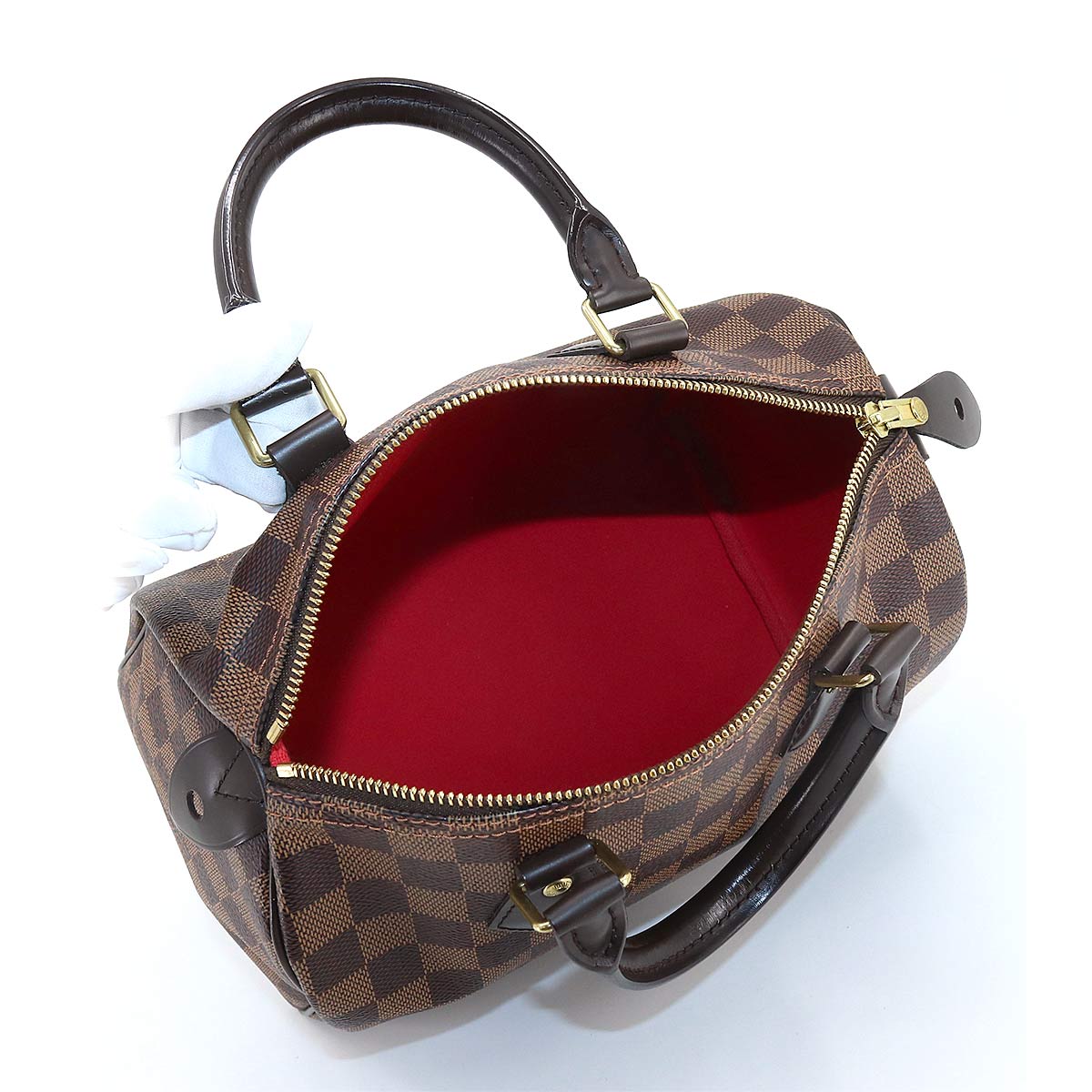 Louis Vuitton Damier Speedy 25 Hand Bag Ebene Brown