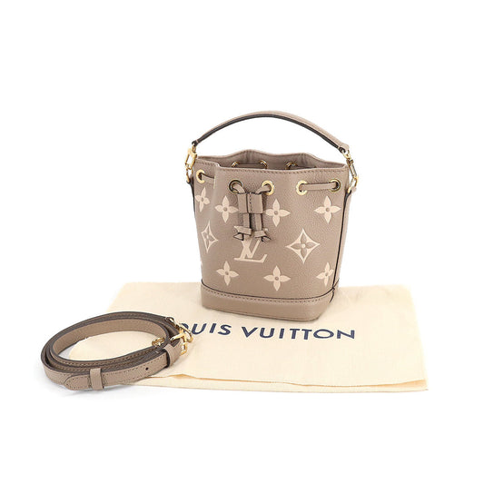Louis Vuitton Monogram Emplant NanoNoe Shoulder Bag Creme