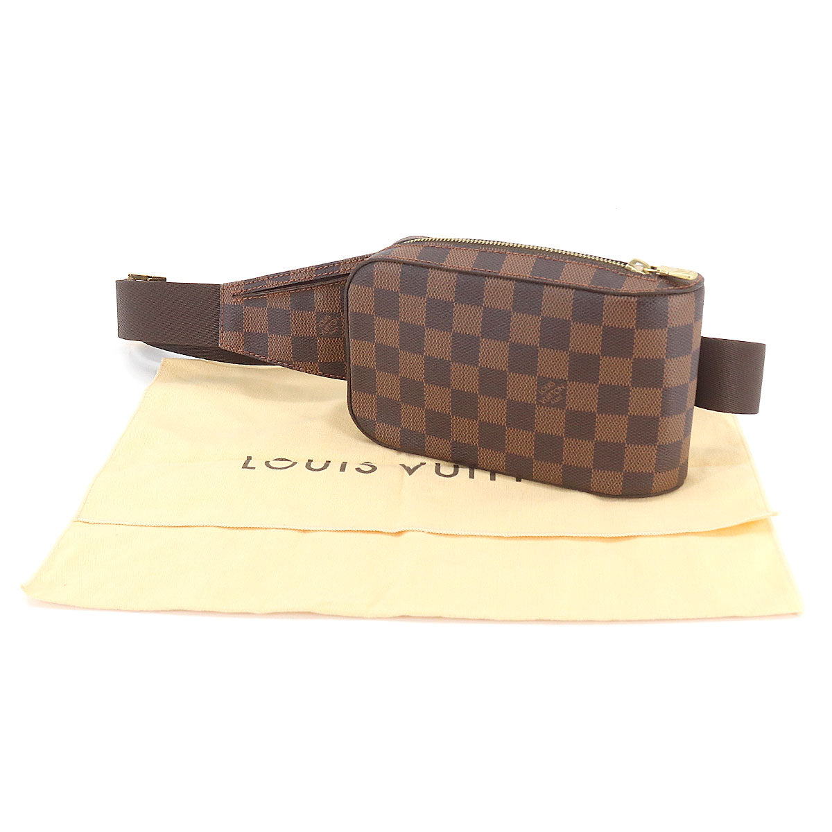 Louis Vuitton Damier Geronimos Body Bag Waist Pouch Ebene Brown