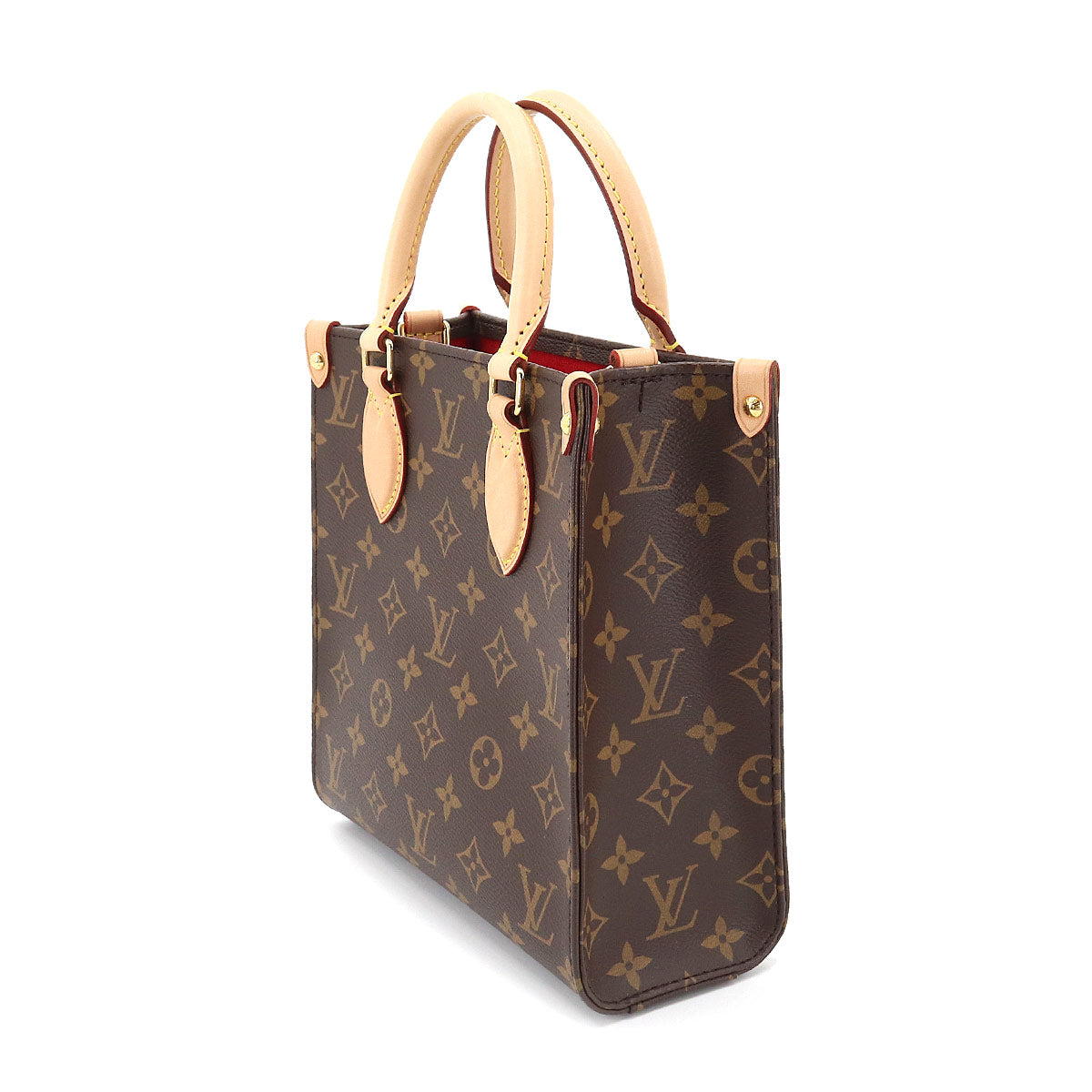 Louis Vuitton Monogram Sac Plat BB 2way Hand Shoulder Bag Brown