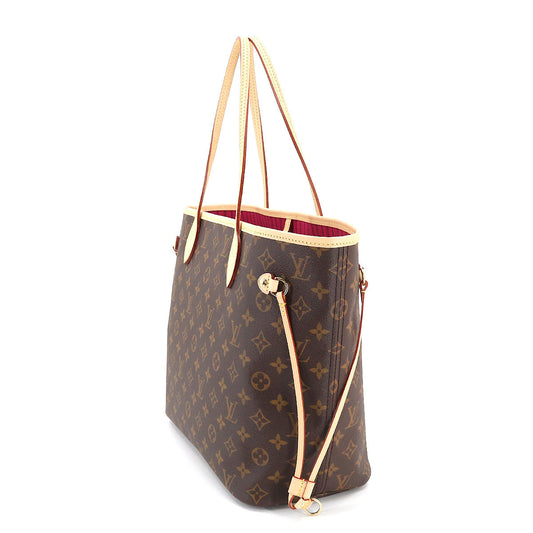 Louis Vuitton Monogram Neverfull MM Tote Bag Brown Pivoine