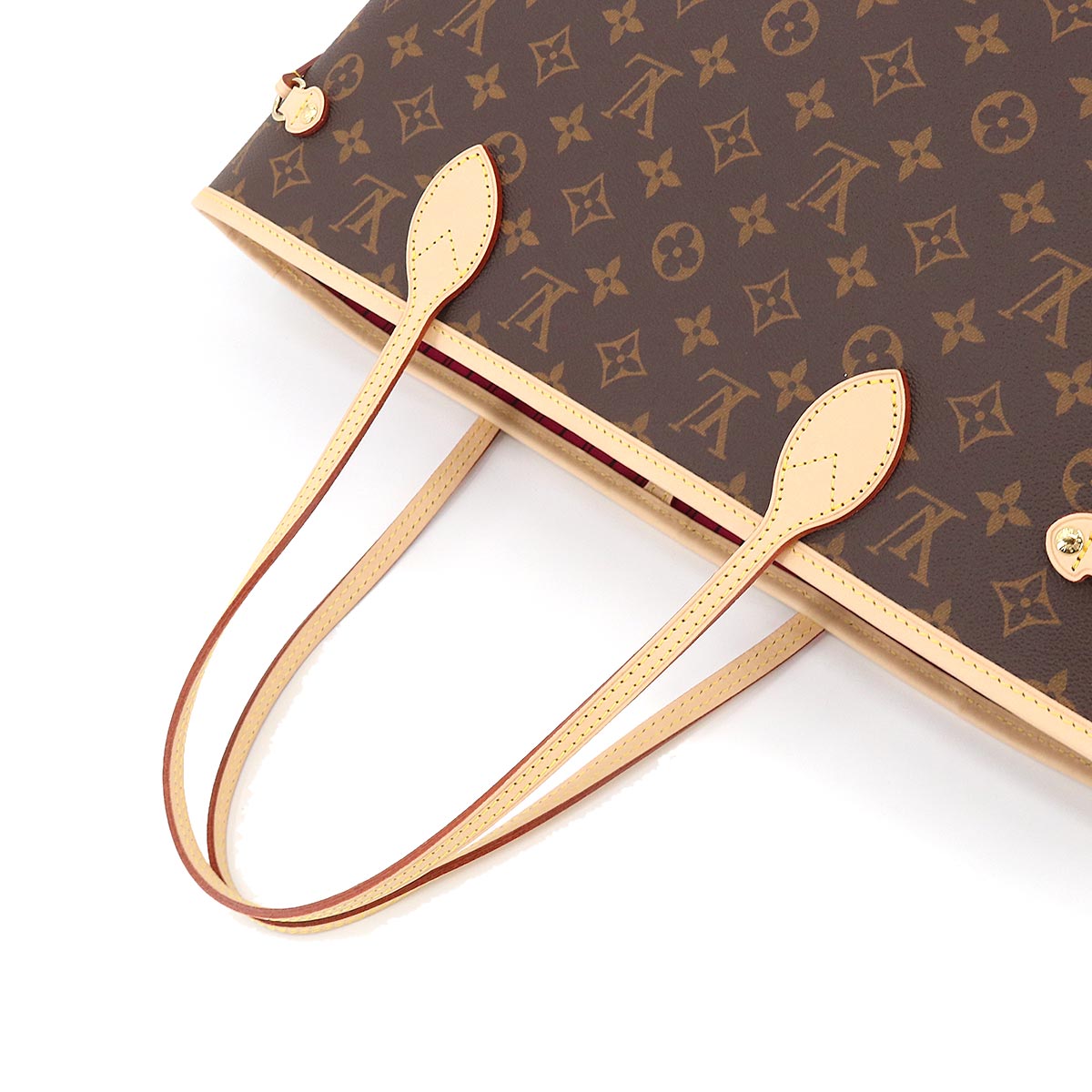 Louis Vuitton Monogram Neverfull MM Tote Bag Brown Pivoine