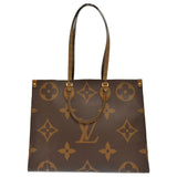 Louis Vuitton On The Go GM Monogram Giant Reverse Shoulder Bag Brown