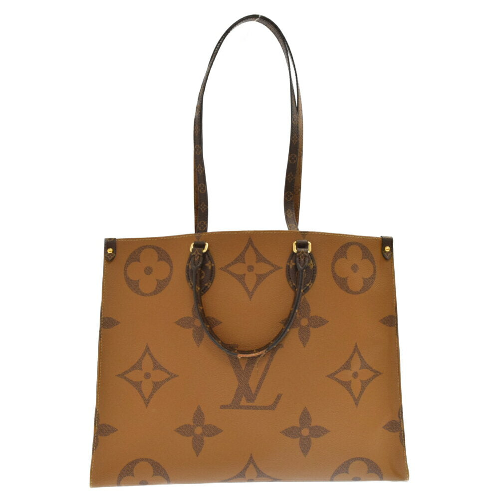 Louis Vuitton On The Go GM Monogram Giant Reverse Shoulder Bag Brown