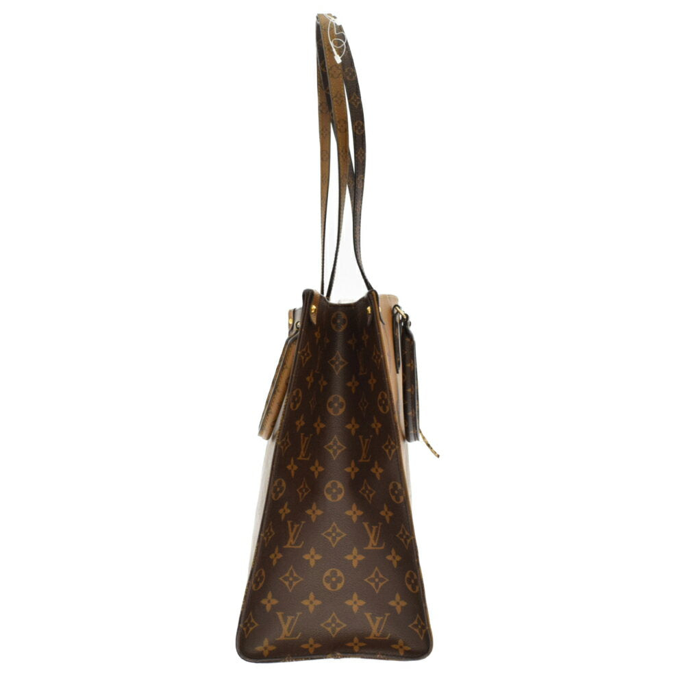 Louis Vuitton On The Go GM Monogram Giant Reverse Shoulder Bag Brown