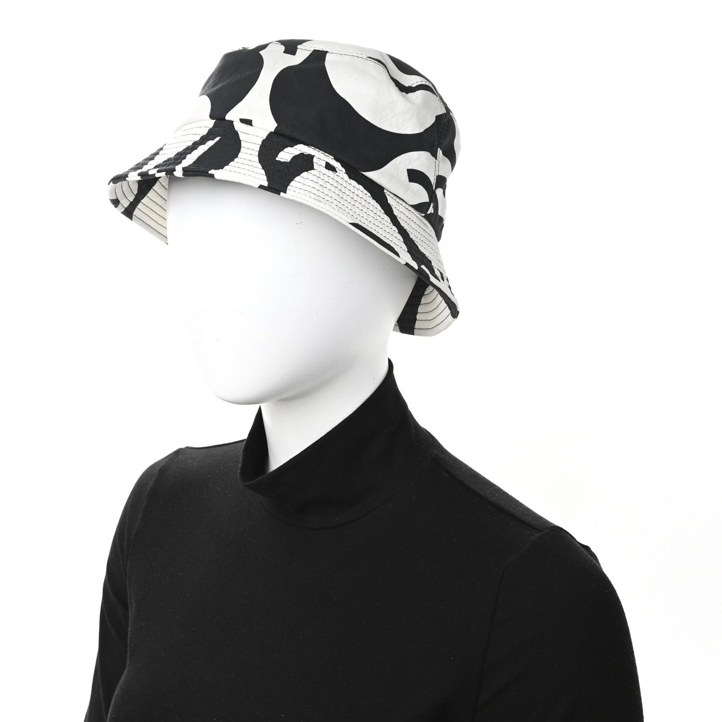 Amelia Cotton CC Bucket Hat Black White