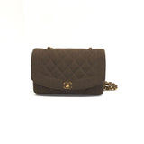 Chanel Diana Medium   Chocolate Brown Fabric Single Flap with 24k Gold Plated Hardware 1991-1994