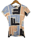 Fendi FF Logo Short Sleeve Top Blue