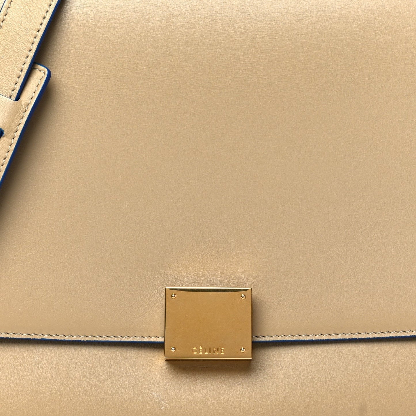 Celine Smooth Calfskin Medium Bi-Color Trapeze Beige Blue