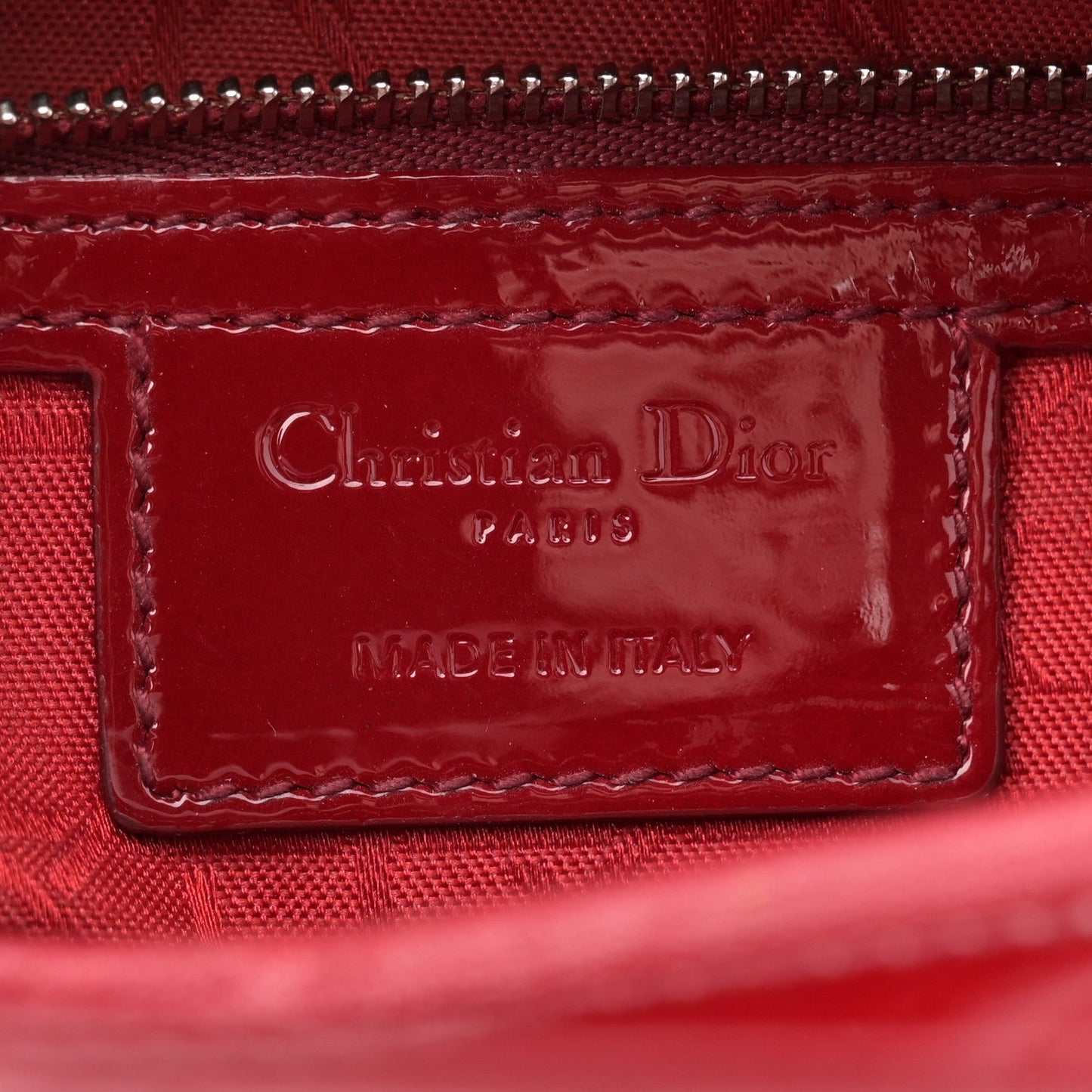 Christian Dior Patent Cannage Large Lady Dior Red