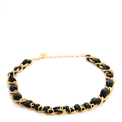Amelia Calfskin Woven 90s Icon CC Belt 65 Black