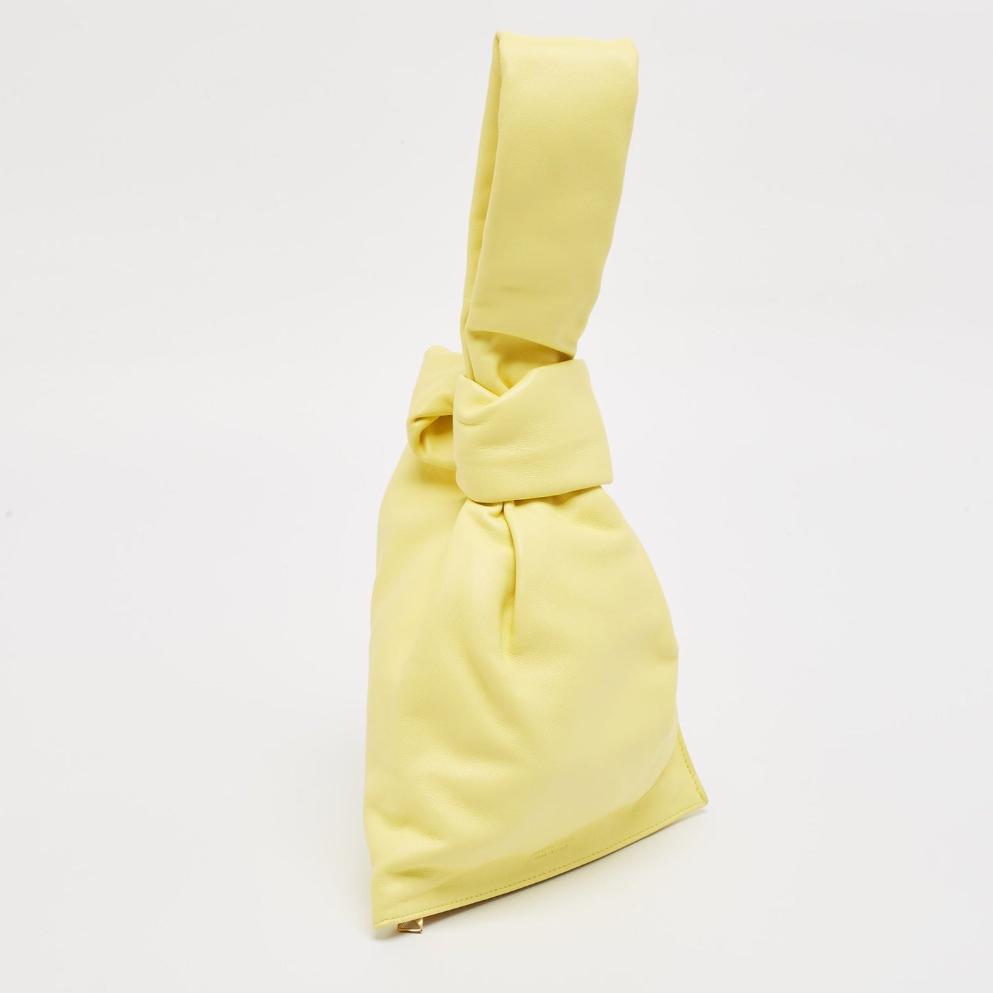 Bottega Veneta Yellow Leather Bv Twist Clutch Bag