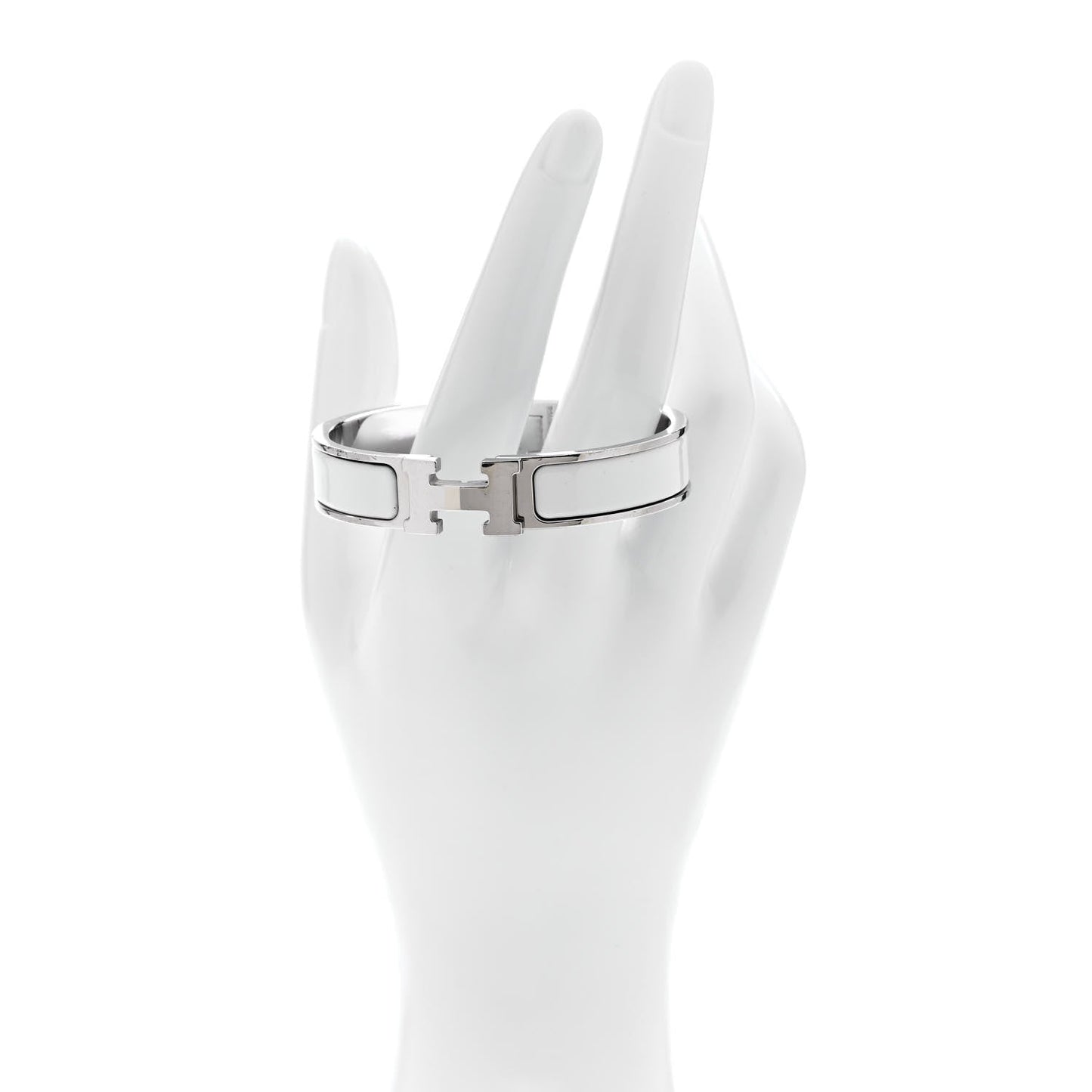 Amelia Enamel Narrow Clic Clac H Bracelet PM White