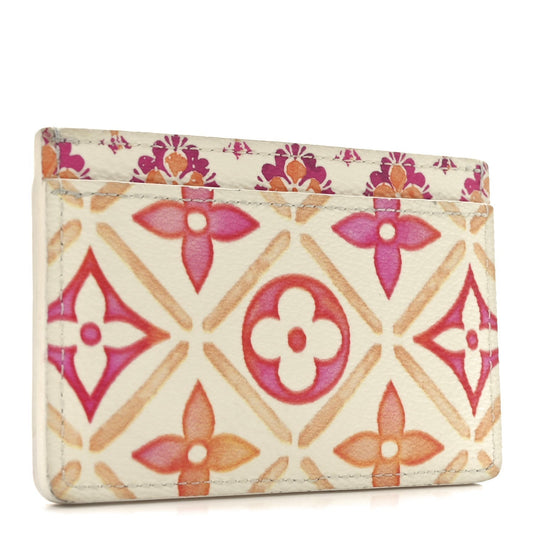 Louis Vuitton Monogram Tiles By The Pool Card Holder Coral