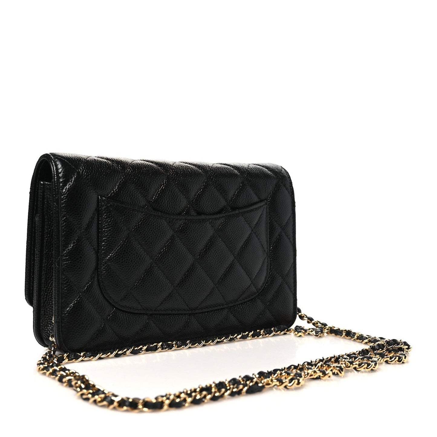 Amelia Caviar Quilted Miss Coco Wallet On Chain WOC Black