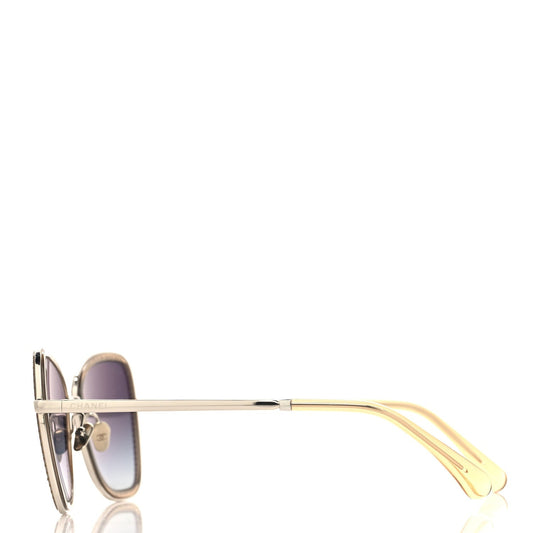 Amelia Square Frame Sequin Sunglasses 4277-B Silver Brown