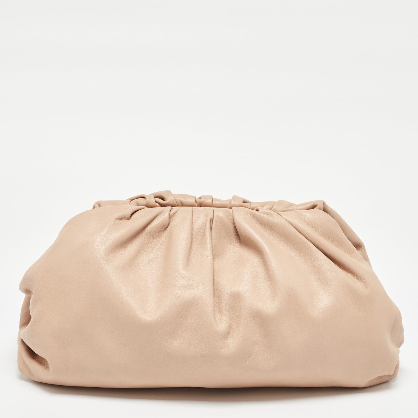 Bottega Veneta Beige Leather Classic Pouch Clutch