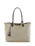 Prada   Jacquard Logo Tote Brown