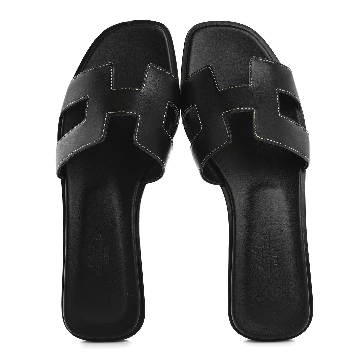 Amelia Box Calfskin Oran Sandals 36.5 Black