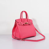 Luxury Hermes 30cm Birkin Bag Epsom Leather with Strap Rose Lipstick Gold