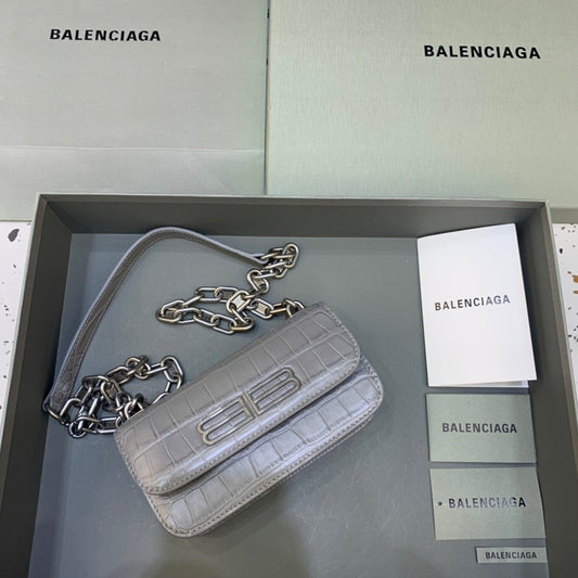 BLN-Ciaga Gossip Small On Chain Shoulder Bag Gray, For Women,  Bags 7.4in/19cm