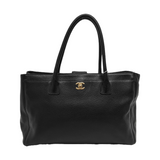Chanel Cerf Executive Black Caviar Leather Handbag Gold Hardware
