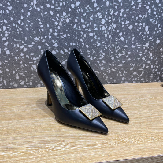 VAL -  Garavani One Stud Pump With Maxi Stud Crystals Black For Women WS0FH8XIC_EDM