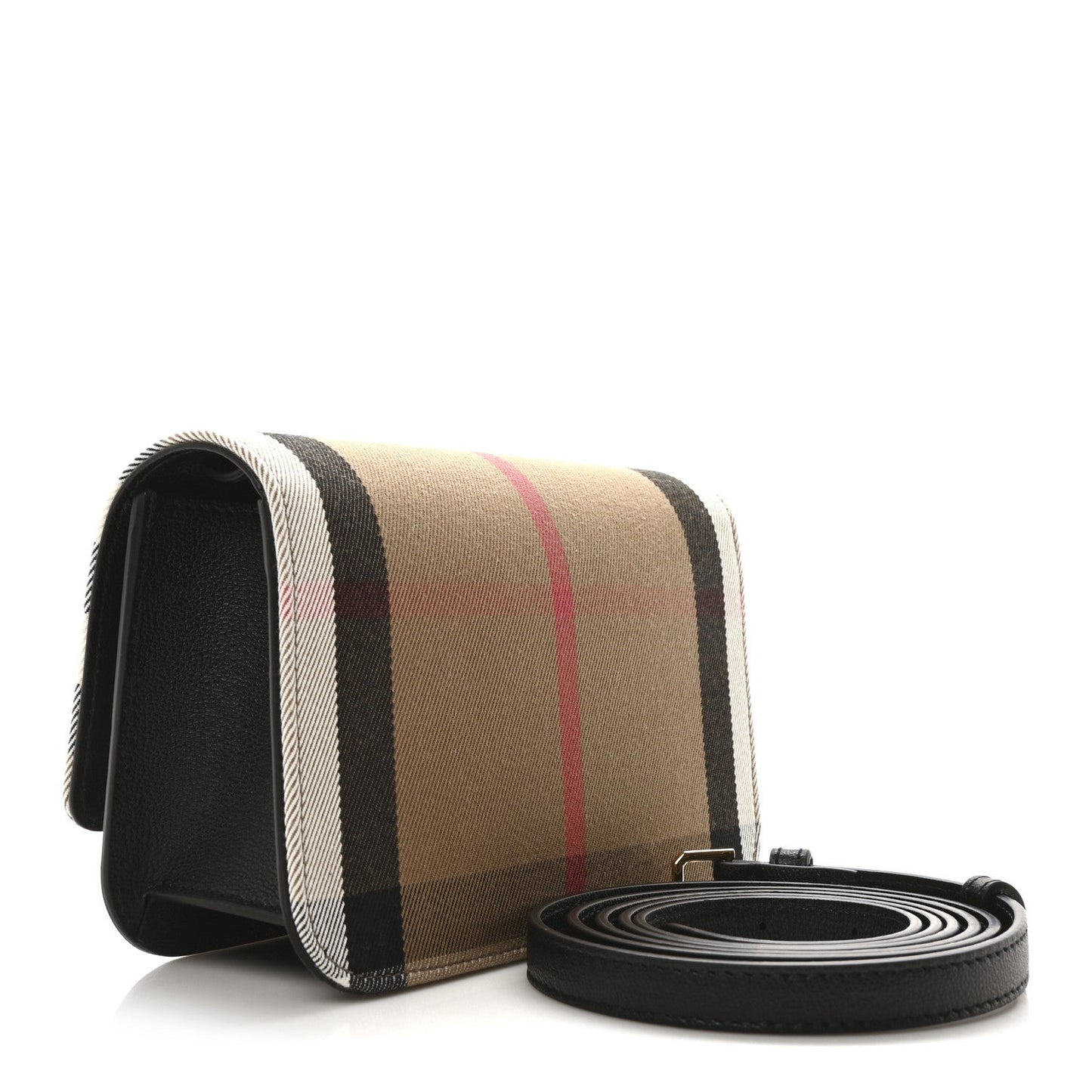Amelia Grained Calfskin Ho    Check Small Madison Shoulder Bag Black