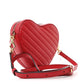 Amelia Calfskin Matelasse Diagonal Mini InterLocking G Heart Shoulder Bag Hibiscus Red