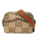 Gucci Jumbo GG Canvas Leather Shoulder Bag