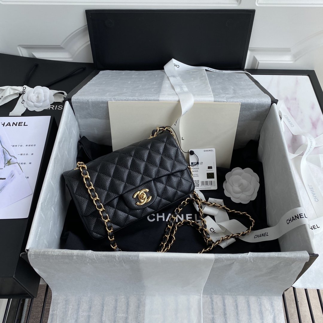 CHL - Mini Classic Handbag Black For Women 6.7in/17cm