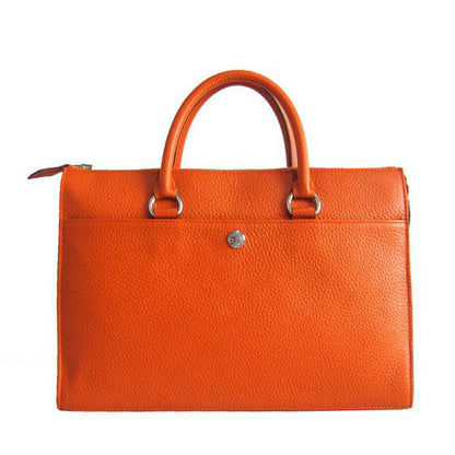Luxury Hermes Briefcases H2097 Briefcase Cow Leather Orange Handbag