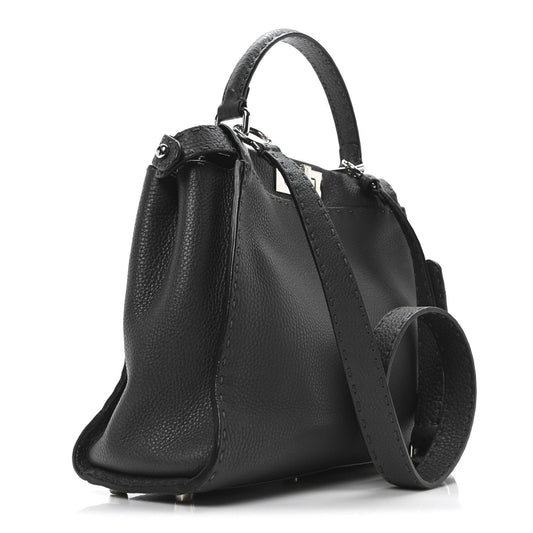 Amelia Cuoio Romano Selleria Bi-Color Medium Peekaboo Iconic Satchel Asfalto Latte