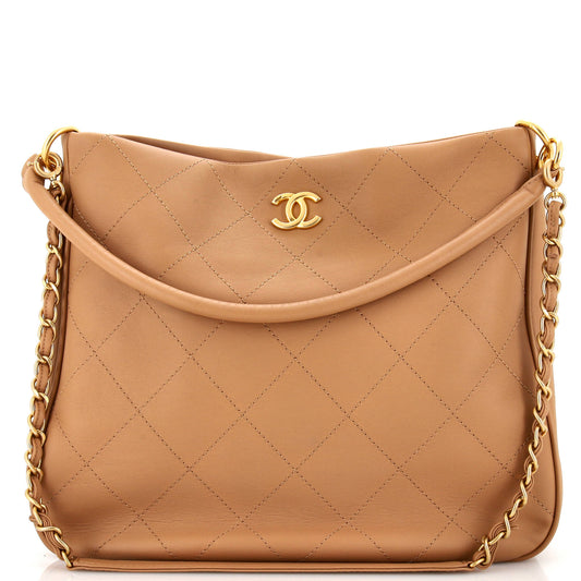CHANEL CC Convertible Chain Hobo Quilted Calfskin Maxi