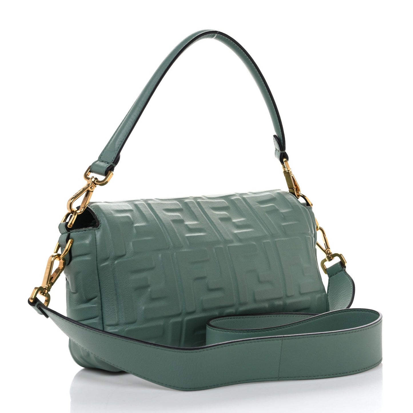Amelia Nappa FF 1974 Embossed Baguette Menta