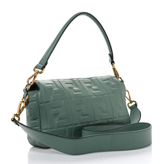 Amelia Nappa FF 1974 Embossed Baguette Menta